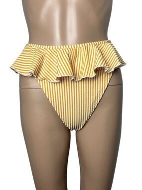 New Montce Canary Stripe Tamarindo Ruffle High-Leg French Cut Bikini Bottom
